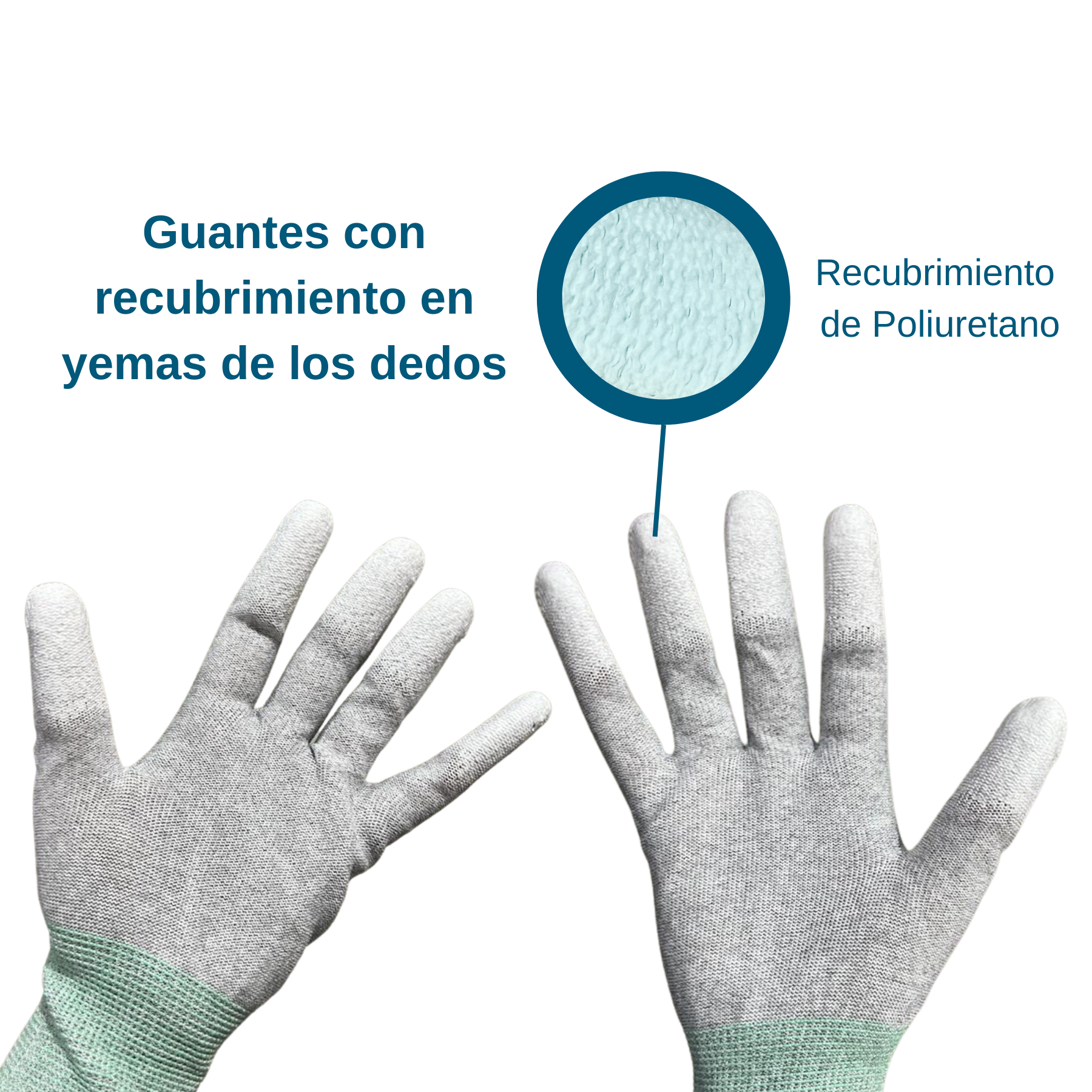 Guantes ESD con recubrimiento en puntas de los dedos